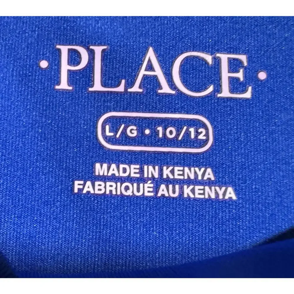 The Children's Place Blue Rashguard T Shirt UPF 50+ Stretch Boys  L (10/12) NEW